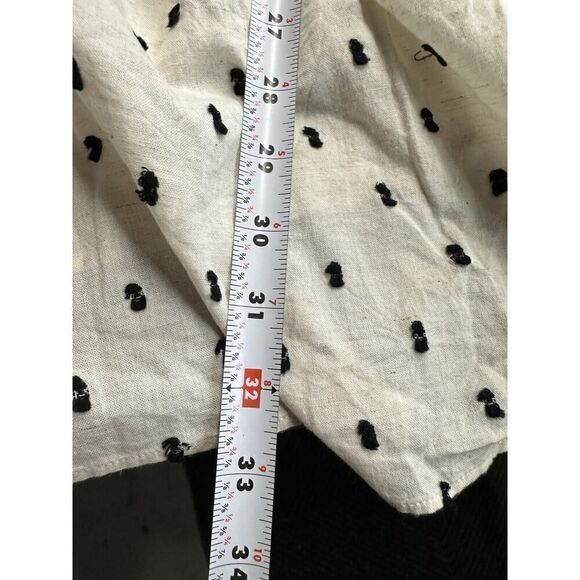 MADEWELL Womens Beige Cotton-Linen Lorelei Mini Dress NEW Clip-Dot Small - Picture 10 of 13